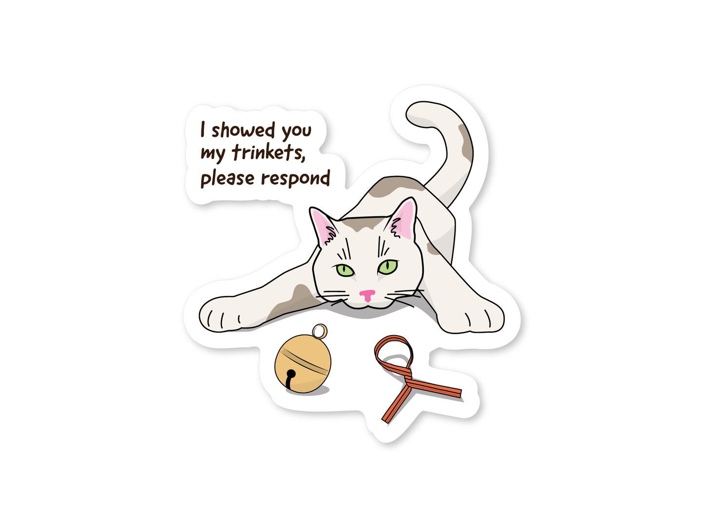 Trinket 3" Funny Cat Sticker