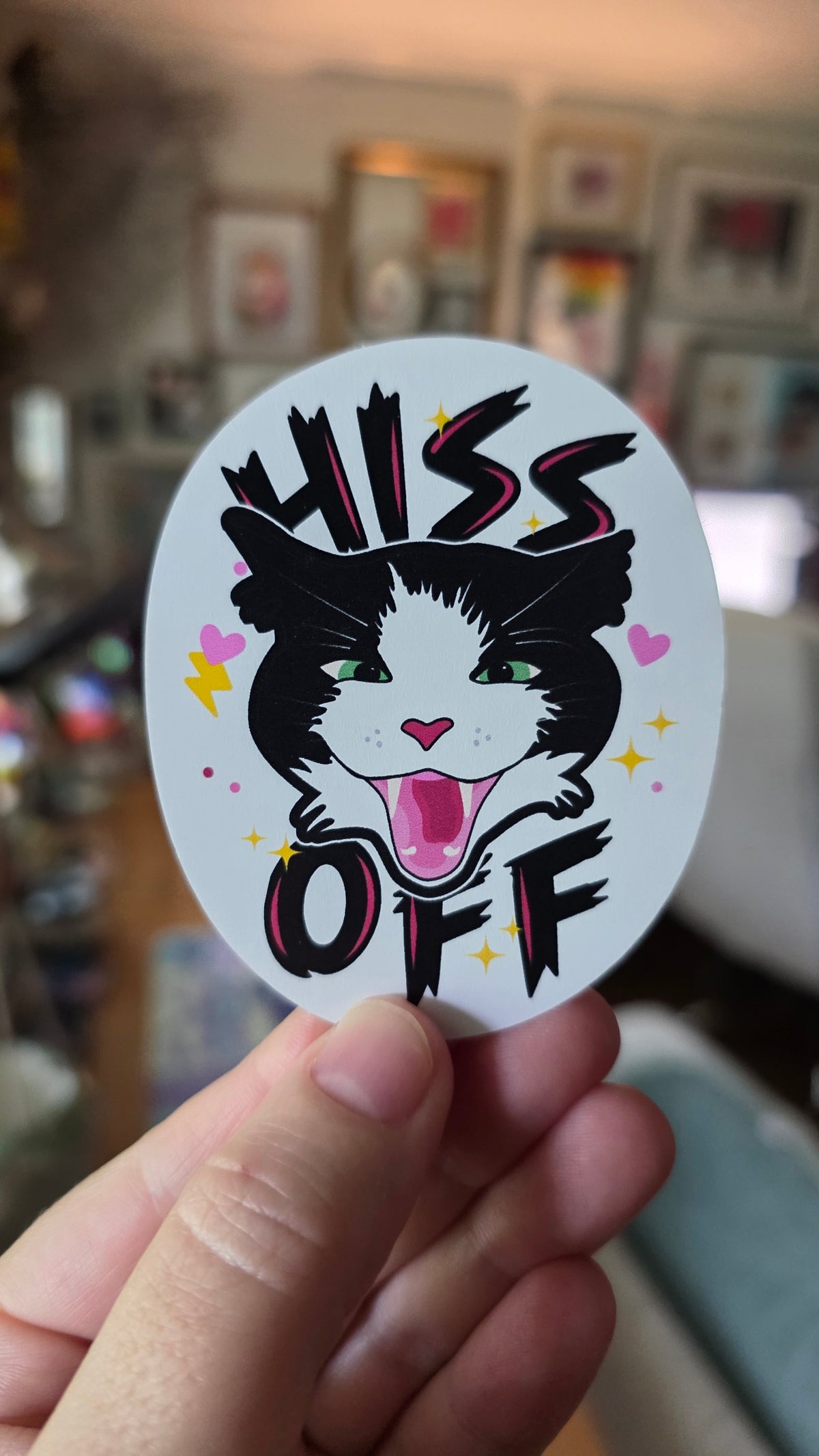 Hiss Off Cat Sticker