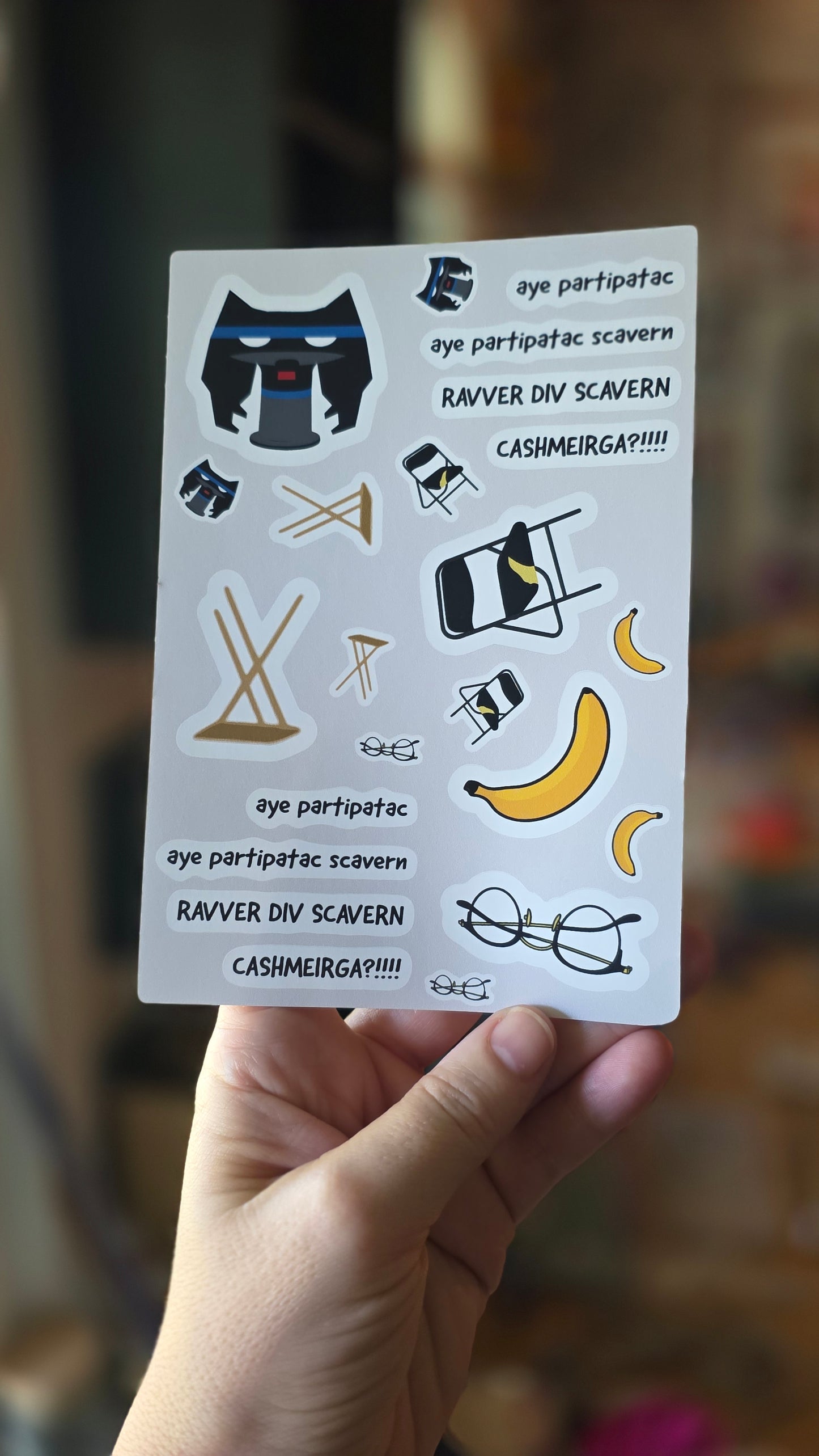 CalebCity “Cashmeirga?!” Sticker Sheet – 24-Piece Meme Decal Set (5x7")