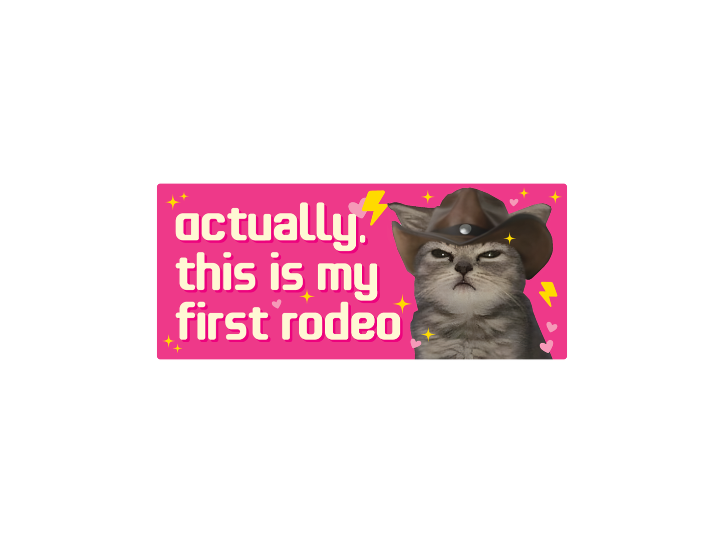 First Rodeo Cat Sticker | Funny Meme Decal | Sticker Bongo – StickerBongo