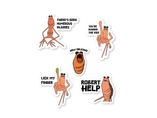 Marcus the Worm Meme Sticker Set