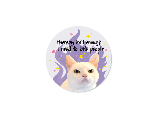 Therapy Isn’t Enough I Need to Bite People Fire Cat